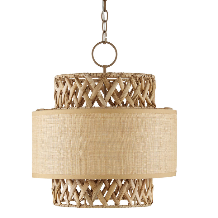 Currey and Company - 9000-0926 - Four Light Pendant - Khaki/Natural Water Hyacinth