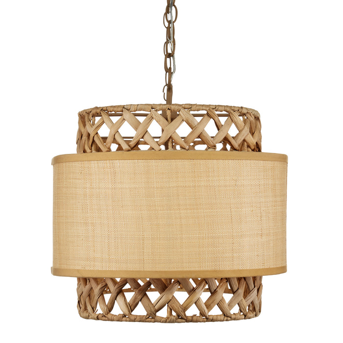 Currey and Company - 9000-0927 - Six Light Chandelier - Khaki/Natural Water Hyacinth