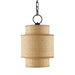 Currey and Company - 9000-0944 - One Light Pendant - Satin Black/Natural