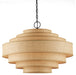 Currey and Company - 9000-0946 - Six Light Chandelier - Satin Black/Natural
