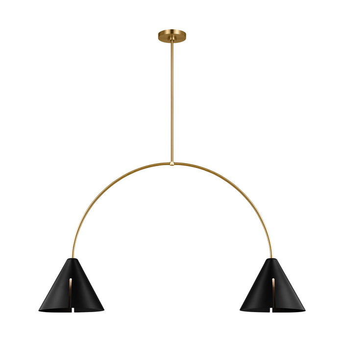 Visual Comfort Studio - KC1102MBKBBS-L1 - LED Linear Chandelier - Cambre - Midnight Black and Burnished Brass
