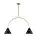 Visual Comfort Studio - KC1102MBKBBS-L1 - LED Linear Chandelier - Cambre - Midnight Black and Burnished Brass