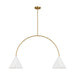 Visual Comfort Studio - KC1102MWTBBS-L1 - LED Linear Chandelier - Cambre - Matte White and Burnished Brass