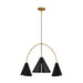 Visual Comfort Studio - KC1113MBKBBS-L1 - LED Chandelier - Cambre - Midnight Black and Burnished Brass