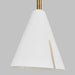 Visual Comfort Studio - KP1121MWTBBS-L1 - LED Pendant - Cambre - Matte White and Burnished Brass