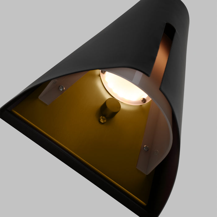 Visual Comfort Studio - KW1141MBKBBS-L1 - LED Wall Sconce - Cambre - Midnight Black and Burnished Brass