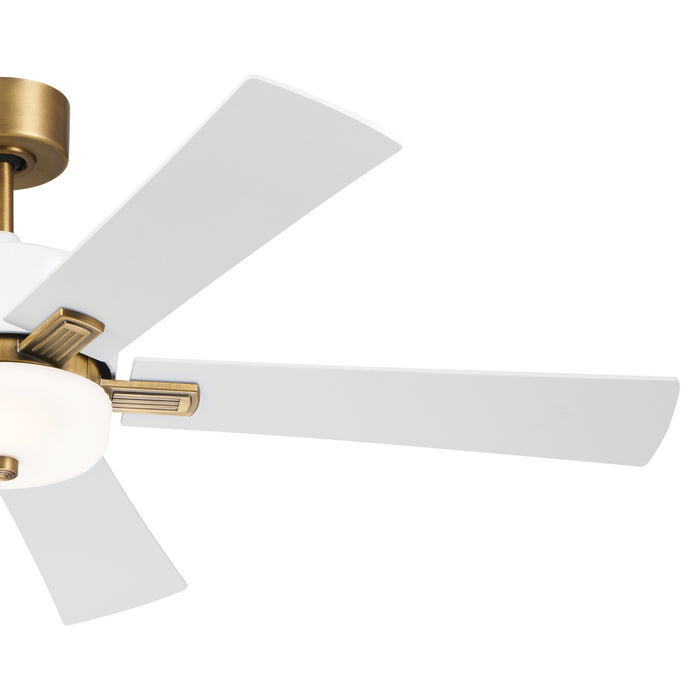 Kichler - 300395WH - 56``Ceiling Fan - Icon - Brushed Natural Brass