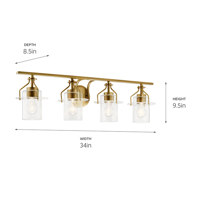 Kichler - 55080NBR - Four Light Bath - Everett - Brushed Brass