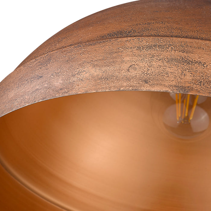 Golden - 0318-L VC - One Light Pendant - Lincoln - Vintage Copper