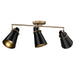 Golden - 2122-3SF MBS-BLK - Three Light Semi-Flush Mount - Reeva - Modern Brass