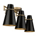 Golden - 2122-3SF MBS-BLK - Three Light Semi-Flush Mount - Reeva - Modern Brass