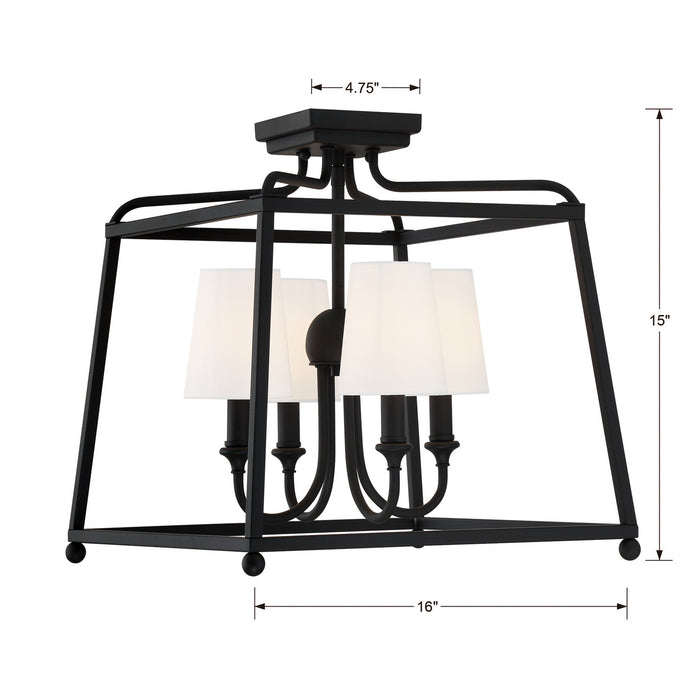 Crystorama - 2243-BF - Four Light Ceiling Mount - Sylvan - Black Forged