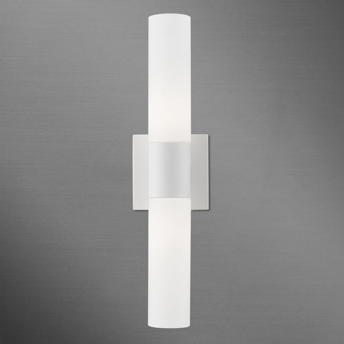 Livex Lighting - 10102-03 - Two Light Vanity Sconce - Aero - White with Brushed Nickel