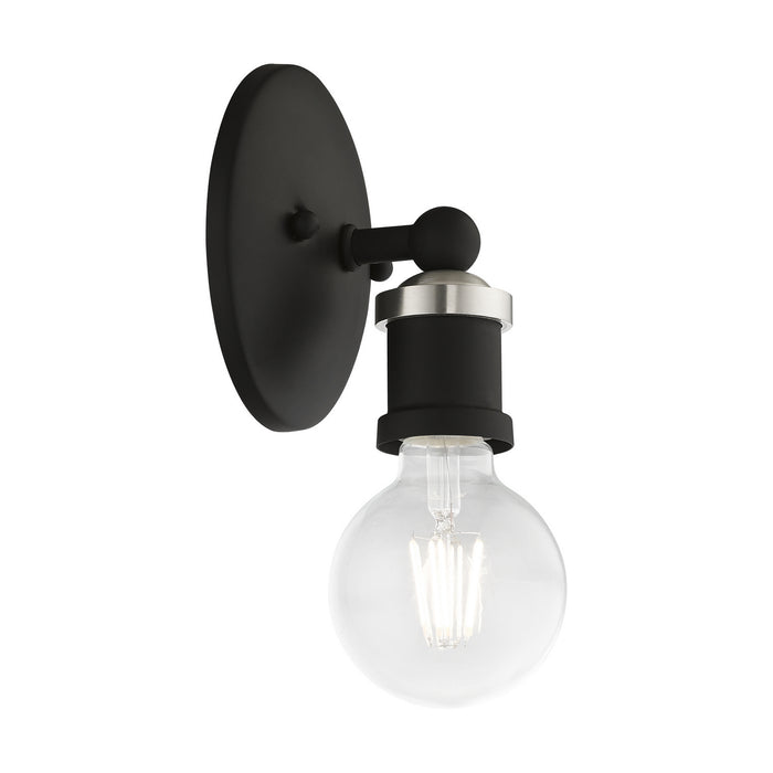 Livex Lighting - 14420-04 - One Light Vanity Sconce - Lansdale - Black with Brushed Nickel