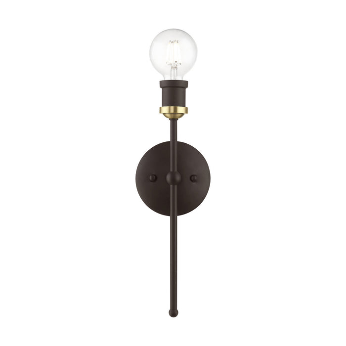 Livex Lighting - 14421-07 - One Light Wall Sconce - Lansdale - Bronze with Antique Brass