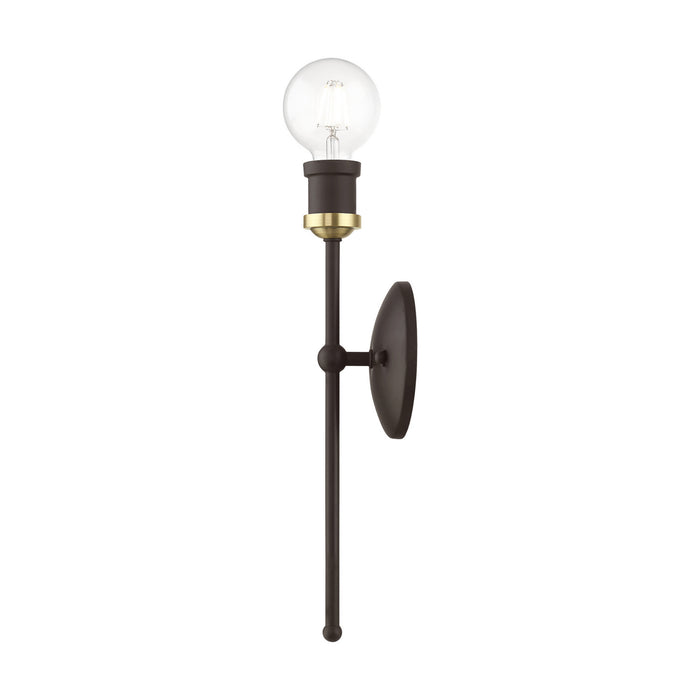 Livex Lighting - 14421-07 - One Light Wall Sconce - Lansdale - Bronze with Antique Brass
