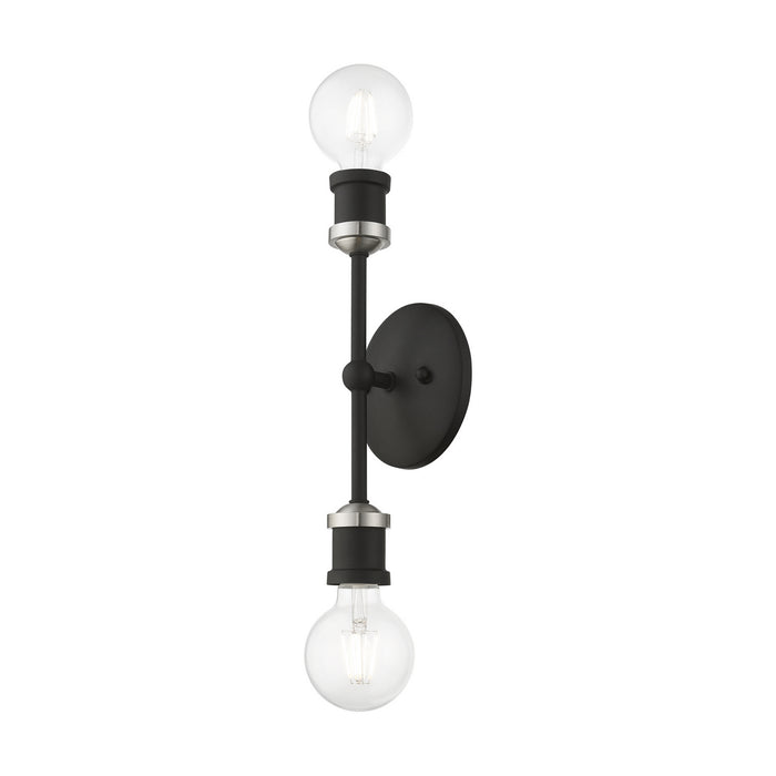 Livex Lighting - 14422-04 - Two Light Vanity Sconce - Lansdale - Black with Brushed Nickel
