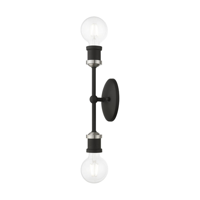 Livex Lighting - 14422-04 - Two Light Vanity Sconce - Lansdale - Black with Brushed Nickel