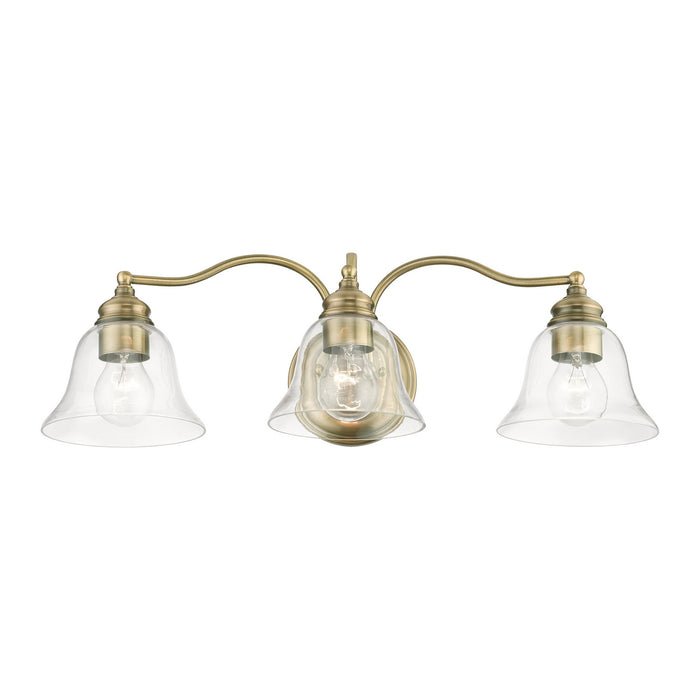 Livex Lighting - 16933-01 - Three Light Vanity Sconce - Moreland - Antique Brass