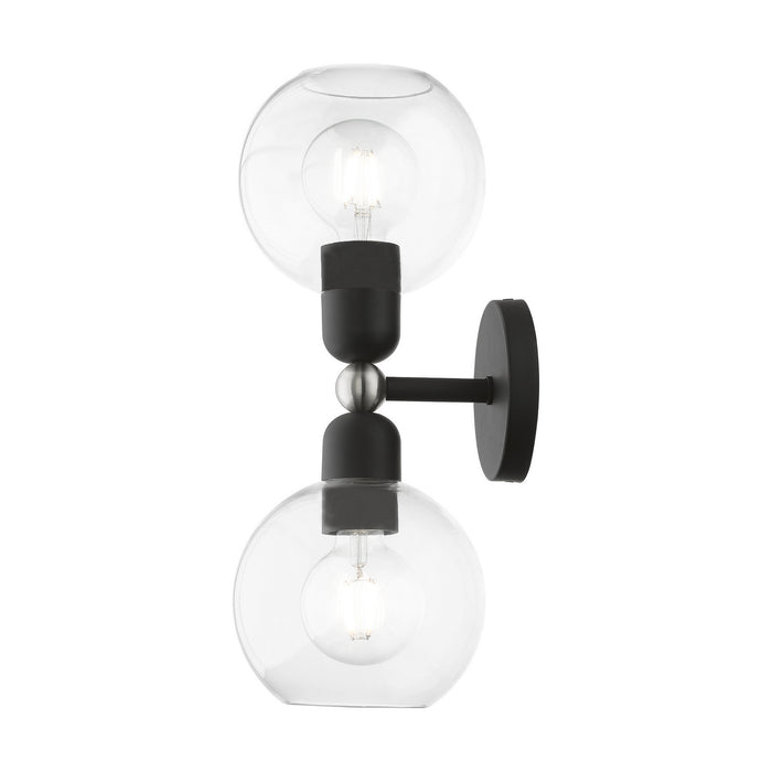 Livex Lighting - 16972-04 - Two Light Vanity Sconce - Downtown - Black with Brushed Nickel