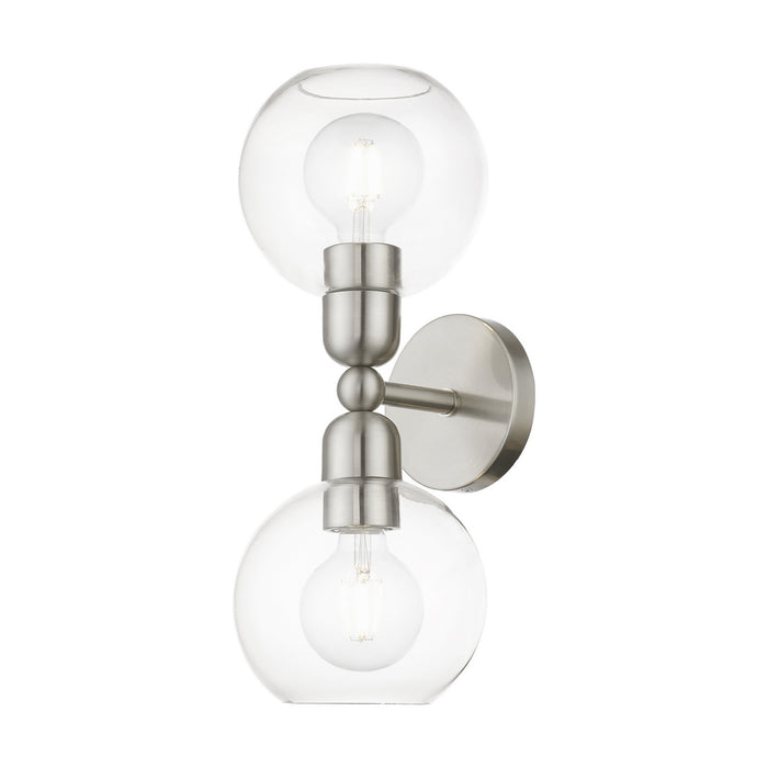 Livex Lighting - 16972-91 - Two Light Vanity Sconce - Downtown - Brushed Nickel