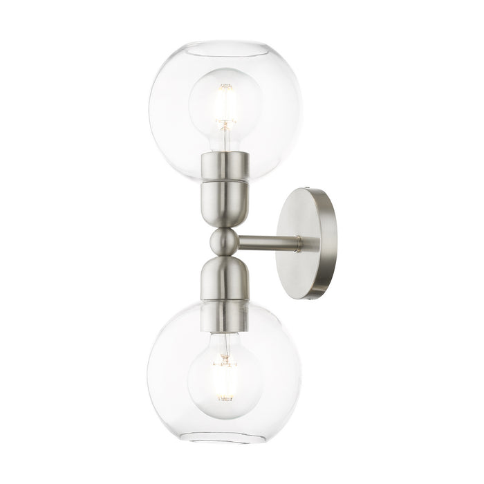 Livex Lighting - 16972-91 - Two Light Vanity Sconce - Downtown - Brushed Nickel