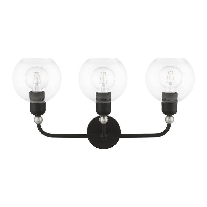 Livex Lighting - 16973-04 - Three Light Vanity Sconce - Downtown - Black with Brushed Nickel