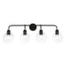 Livex Lighting - 16975-04 - Four Light Vanity Sconce - Downtown - Black with Brushed Nickel