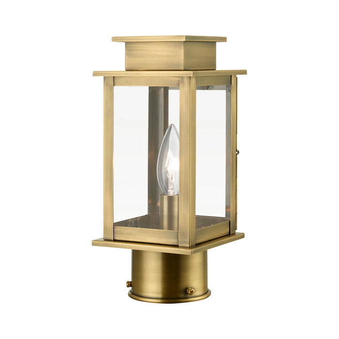 Livex Lighting - 20201-01 - One Light Outdoor Post Top Lantern - Princeton - Antique Brass