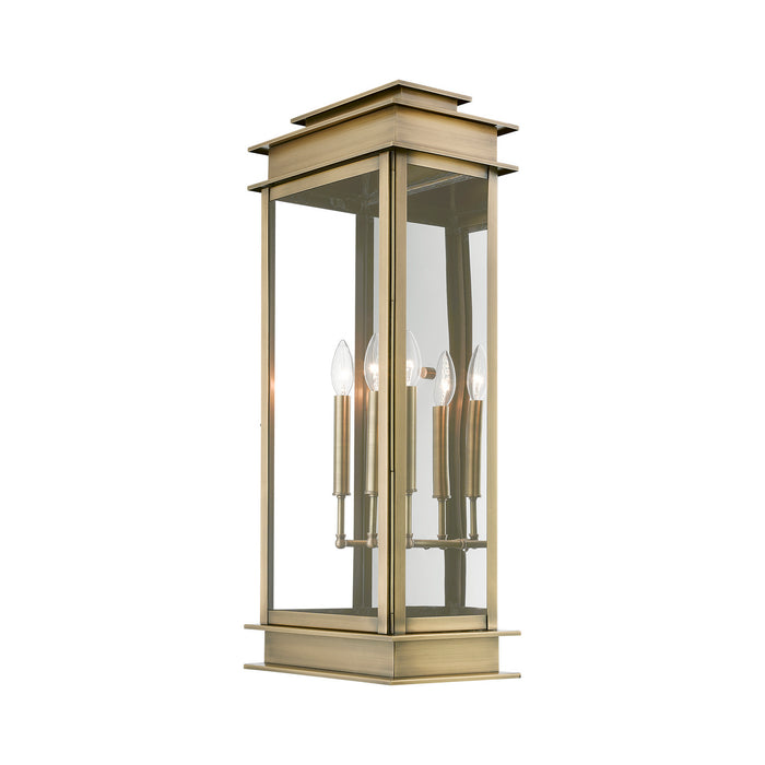 Livex Lighting - 20208-01 - Three Light Outdoor Wall Lantern - Princeton - Antique Brass