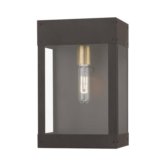 Livex Lighting - 20872-07 - One Light Outdoor Wall Lantern - Barrett - Bronze with Antique Brass Candle