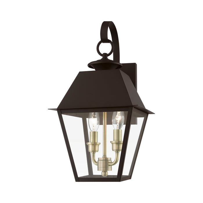 Livex Lighting - 27215-07 - Two Light Outdoor Wall Lantern - Wentworth - Bronze with Antique Brass Finish Cluster