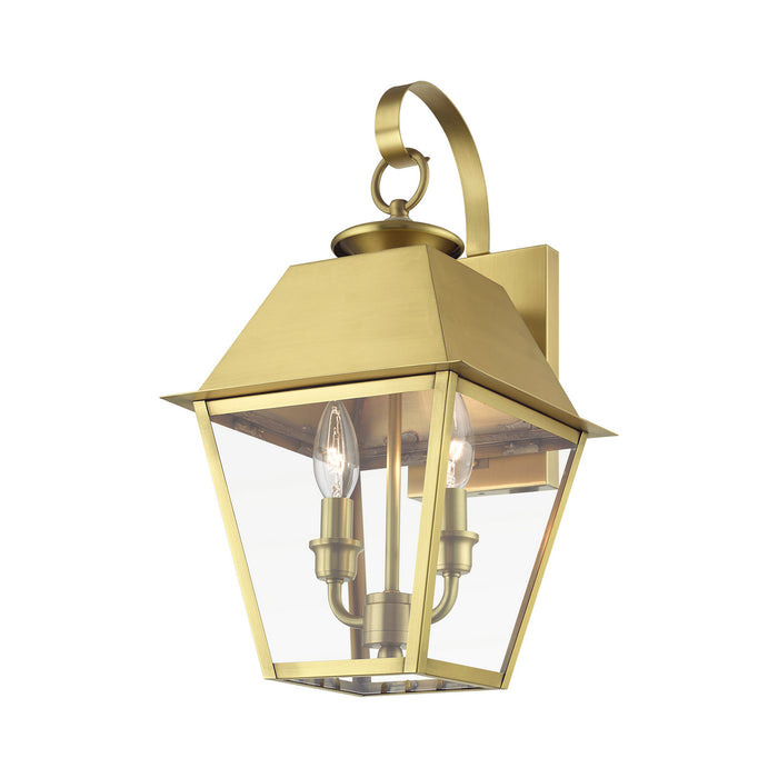 Livex Lighting - 27215-08 - Two Light Outdoor Wall Lantern - Wentworth - Natural Brass