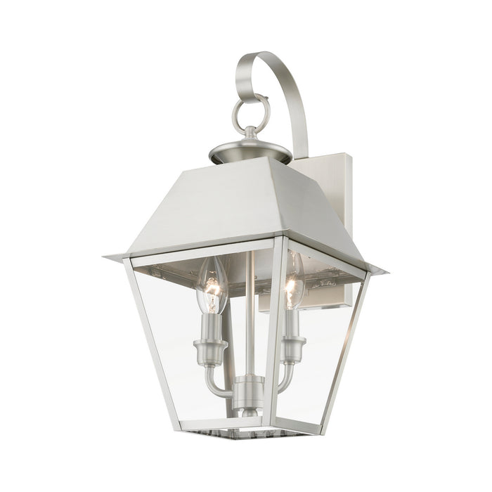 Livex Lighting - 27215-91 - Two Light Outdoor Wall Lantern - Wentworth - Brushed Nickel