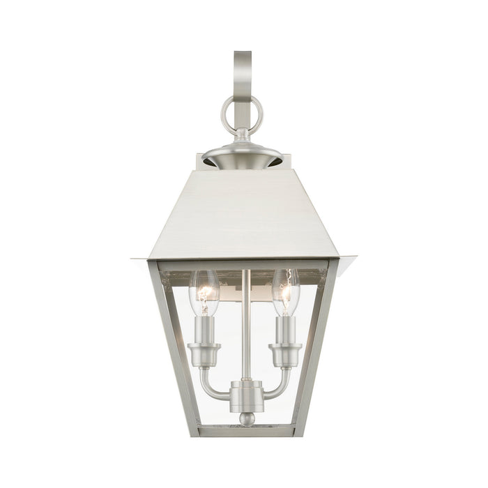 Livex Lighting - 27215-91 - Two Light Outdoor Wall Lantern - Wentworth - Brushed Nickel