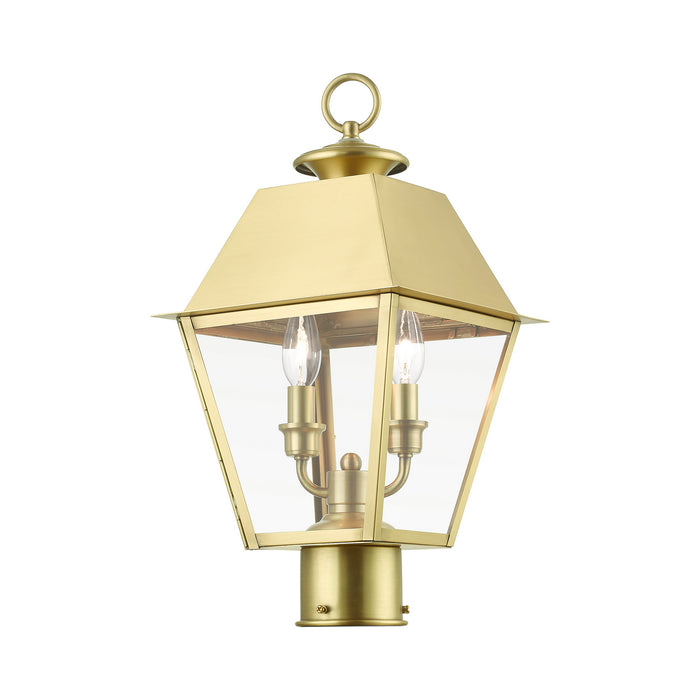 Livex Lighting - 27216-08 - Two Light Outdoor Post Top Lantern - Wentworth - Natural Brass