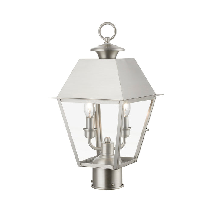 Livex Lighting - 27216-91 - Two Light Outdoor Post Top Lantern - Wentworth - Brushed Nickel
