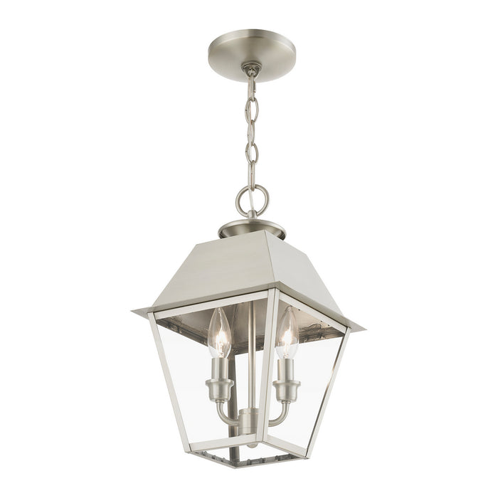 Livex Lighting - 27217-91 - Two Light Outdoor Pendant - Wentworth - Brushed Nickel