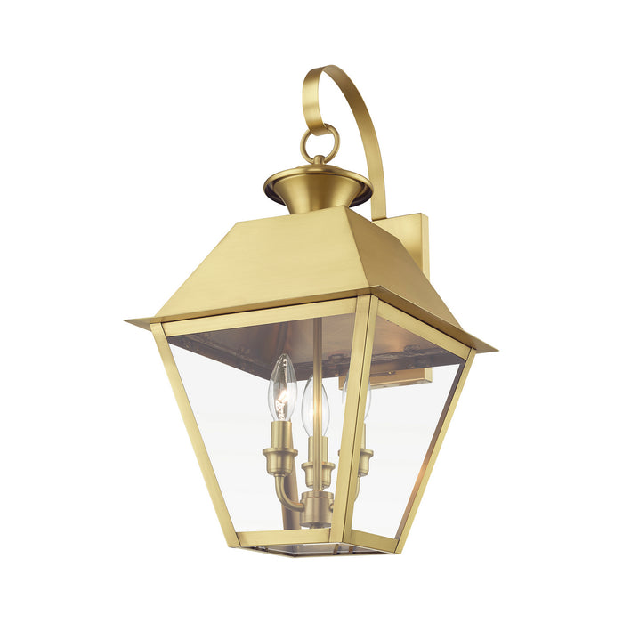 Livex Lighting - 27218-08 - Three Light Outdoor Wall Lantern - Wentworth - Natural Brass