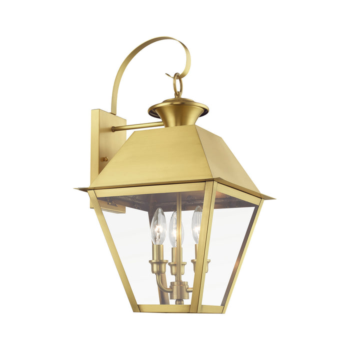 Livex Lighting - 27218-08 - Three Light Outdoor Wall Lantern - Wentworth - Natural Brass
