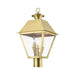 Livex Lighting - 27219-08 - Three Light Outdoor Post Top Lantern - Wentworth - Natural Brass