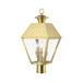 Livex Lighting - 27219-08 - Three Light Outdoor Post Top Lantern - Wentworth - Natural Brass
