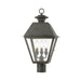 Livex Lighting - 27219-61 - Three Light Outdoor Post Top Lantern - Wentworth - Charcoal