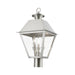 Livex Lighting - 27219-91 - Three Light Outdoor Post Top Lantern - Wentworth - Brushed Nickel