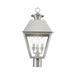Livex Lighting - 27219-91 - Three Light Outdoor Post Top Lantern - Wentworth - Brushed Nickel