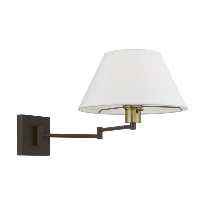 Livex Lighting - 40039-07 - One Light Swing Arm Wall Lamp - Swing Arm Wall Lamps - Bronze with Antique Brass