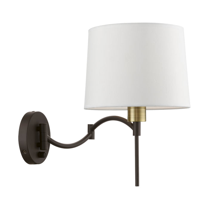Livex Lighting - 40044-07 - One Light Swing Arm Wall Lamp - Swing Arm Wall Lamps - Bronze with Antique Brass