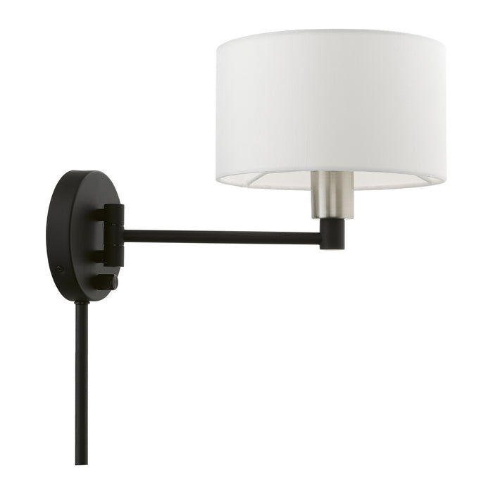 Livex Lighting - 40080-04 - One Light Swing Arm Wall Lamp - Swing Arm Wall Lamps - Black with Brushed Nickel