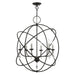 Livex Lighting - 40906-04 - Six Light Pendant Chandelier - Aria - Black with Brushed Nickel Finish Candles