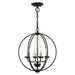 Livex Lighting - 40914-04 - Four Light Convertible Chandelier/ Semi-Flush - Arabella - Black with Brushed Nickel Finish Candles